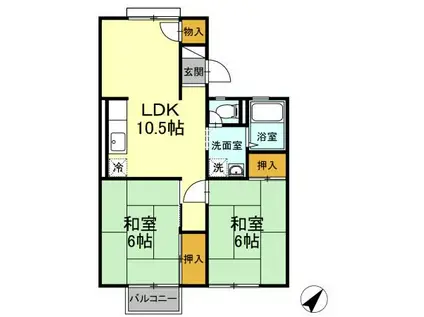 パークハウス(2LDK/2階)の間取り写真