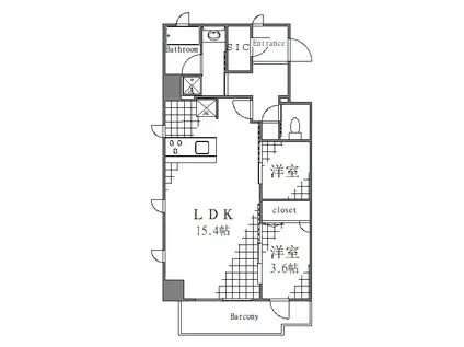 メイクス浅草イースト(1SLDK/4階)の間取り写真