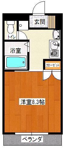ブラッサムメイト(1K/1階)の間取り写真