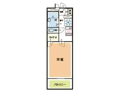 フォレスタ戸田公園(1K/3階)の間取り写真