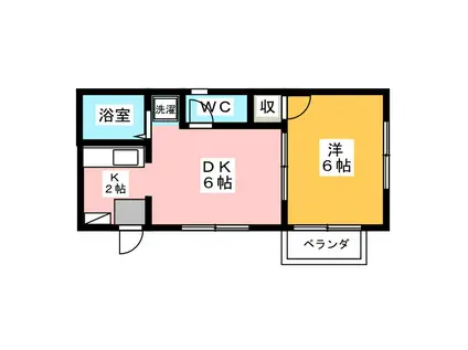 すくえやー(1LDK/2階)の間取り写真