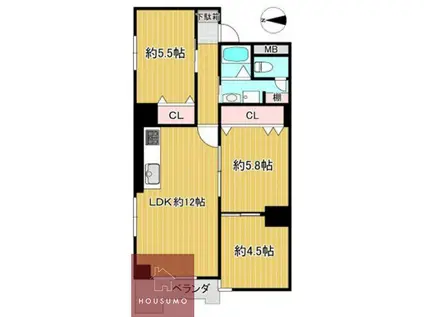 ネオハイツ新大阪(3LDK/4階)の間取り写真