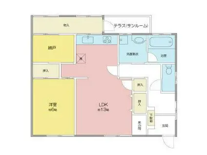 グリーンパレス(1SLDK/1階)の間取り写真