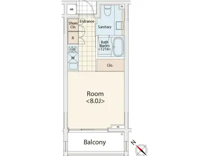 カスタリア初台II(ワンルーム/3階)の間取り写真