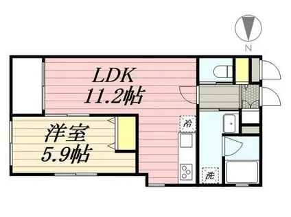 アラート祐天寺(1LDK/1階)の間取り写真