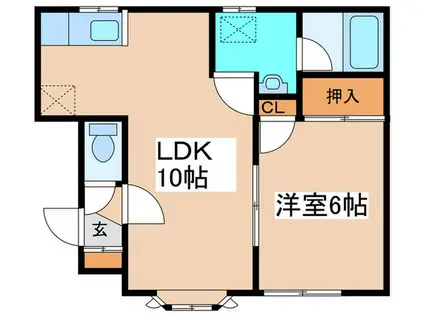 フィオーレパークD(1LDK/1階)の間取り写真