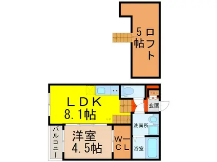 ハーモニーテラス鳴海II(1LDK/1階)の間取り写真