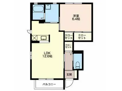 ＪＲ信越本線 長岡駅 徒歩24分 2階建 築18年(1LDK/1階)の間取り写真