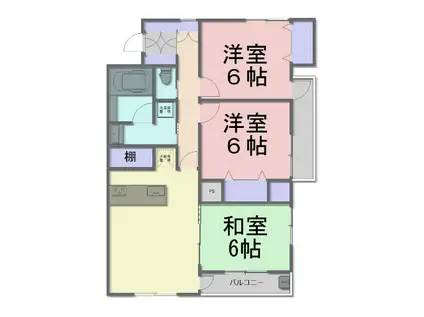 ADVANCE NAGAI II(3LDK/3階)の間取り写真