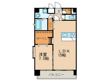 ギャラクシー空港通(1LDK/15階)の間取り写真
