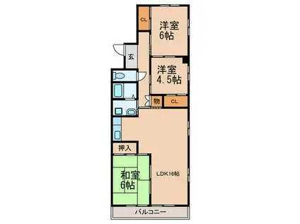 メゾン政喜I(3LDK/3階)の間取り写真