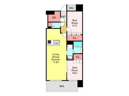 RJR PRECIA KAWAGUCHI(2LDK/5階)の間取り写真