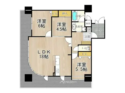 フェニックス堺東(3LDK/3階)の間取り写真