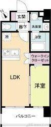 ブランシエスタ南吹田パークサイド(1LDK/4階)の間取り写真