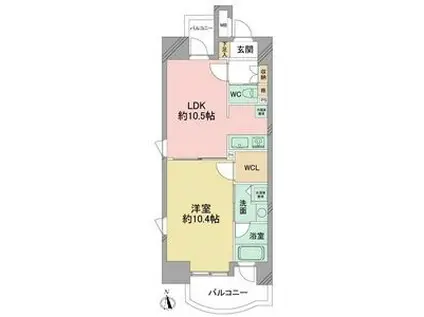 さくらHILLS 名駅ノース(1LDK/3階)の間取り写真