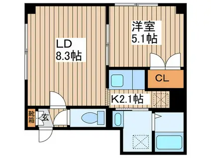 LA MAIZON(1LDK/1階)の間取り写真