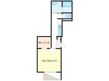 バース YOKOHAMA(1K/1階)の間取り写真