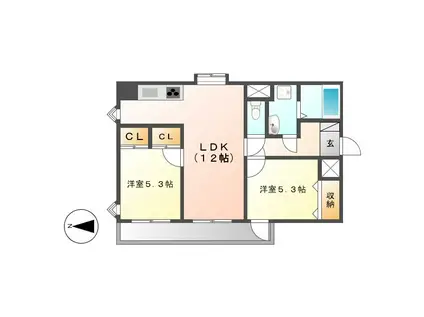 新栄GRANDM(2LDK/2階)の間取り写真