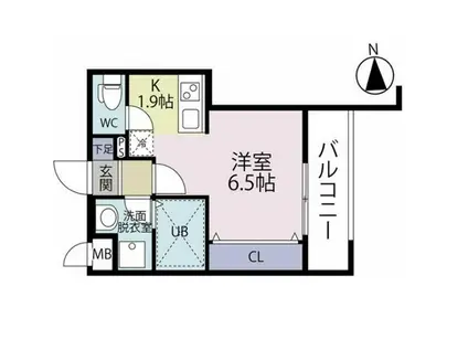 LIBERTY NAGAMACHIMINAMI(1K/1階)の間取り写真