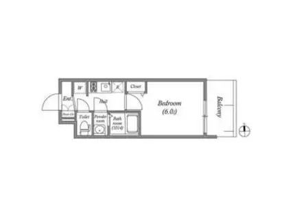 アドバンス大阪リーヴァ(1K/4階)の間取り写真