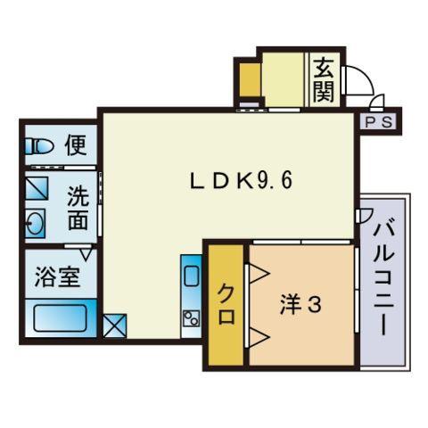アクラス ウエスト PARK 今川(1LDK/3階)の間取り写真