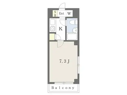 パインズコート弘明寺(1K/4階)の間取り写真