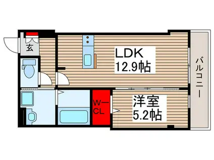 COTTON LIGHTS KAWAGOE(1LDK/3階)の間取り写真