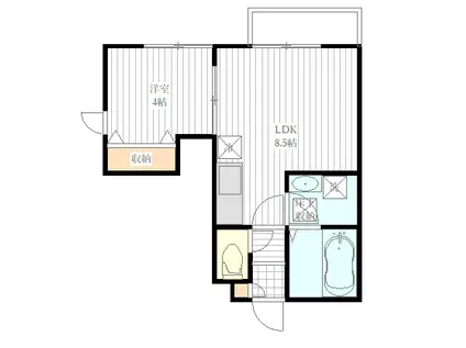 ドルチェヴィータ(1LDK/1階)の間取り写真