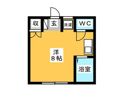 コーポ槐 第2(ワンルーム/2階)の間取り写真