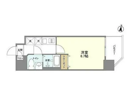 アルファコート西川口23(1K/9階)の間取り写真