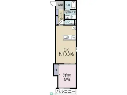 フォレスト相武台(1DK/3階)の間取り写真