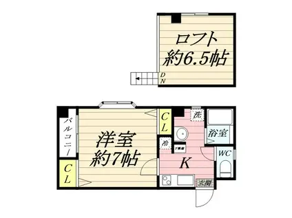 イルグラッツィア高宮南II(1K/4階)の間取り写真