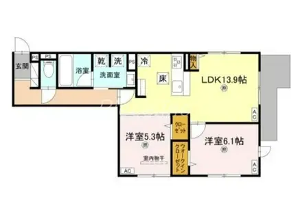 スペチアーレ小松(2LDK/3階)の間取り写真