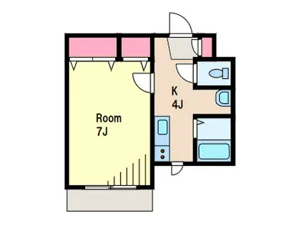 エスク等々力(1K/1階)の間取り写真