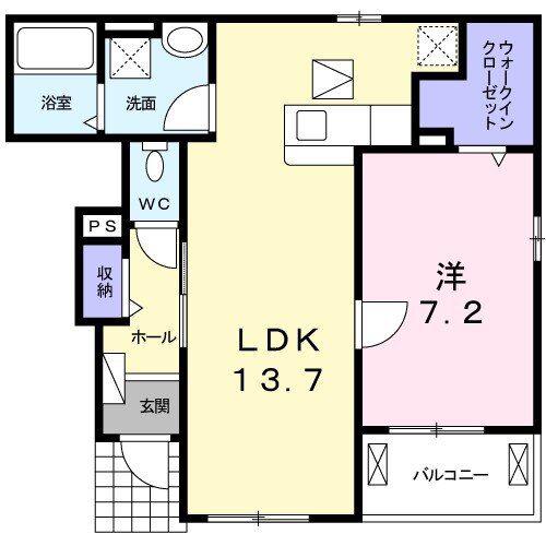 リバーサイドサクラIII(1LDK/1階)の間取り写真