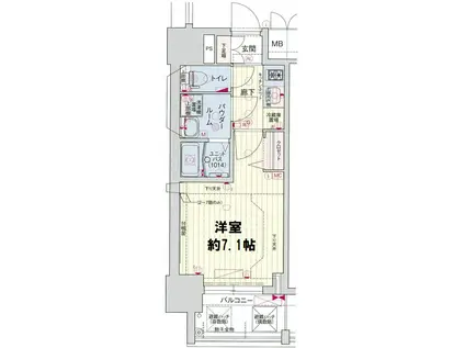 プレサンス難波フィールド(1K/8階)の間取り写真