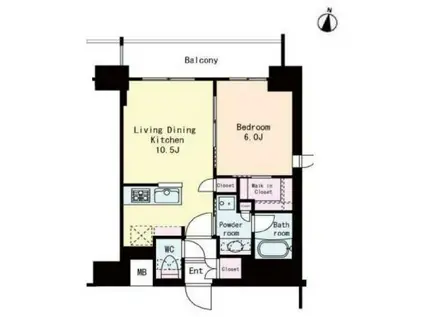 フレンシア高円寺北(1LDK/8階)の間取り写真