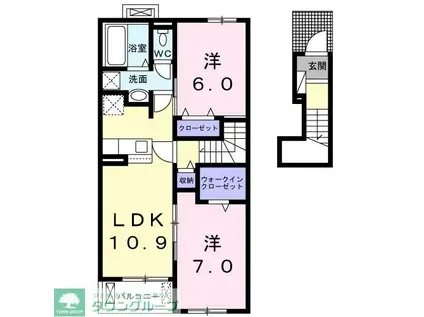 クロッカス I(2LDK/2階)の間取り写真