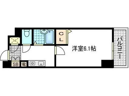 なかよしマンション四条大宮(1K/7階)の間取り写真