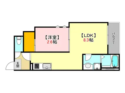 REGALEST-S 牛田南(1LDK/2階)の間取り写真