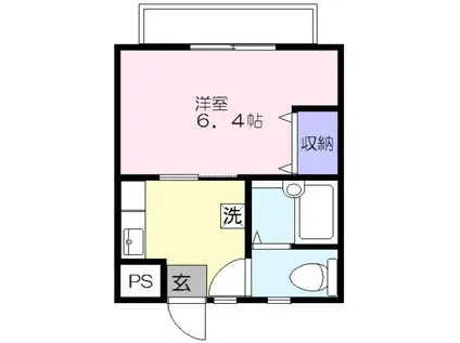 メゾンドルポ(1K/2階)の間取り写真