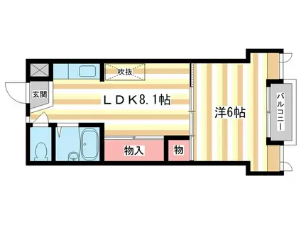 シティパレス市役所前P-2(1LDK/3階)の間取り写真