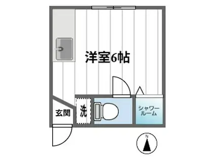 パールハウスB(ワンルーム/1階)の間取り写真