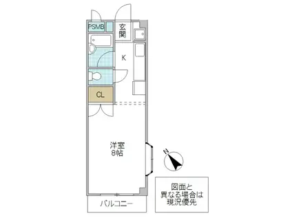 メゾンボヌール(1K/2階)の間取り写真