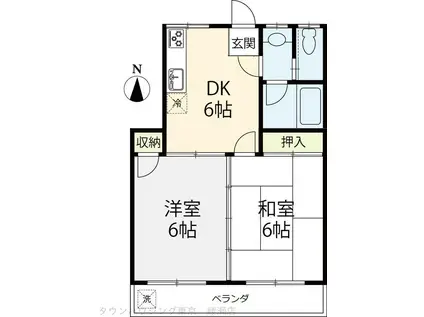 レジデンス大谷田(2DK/1階)の間取り写真