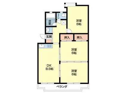 メゾン・ド・コスモ(3DK/4階)の間取り写真