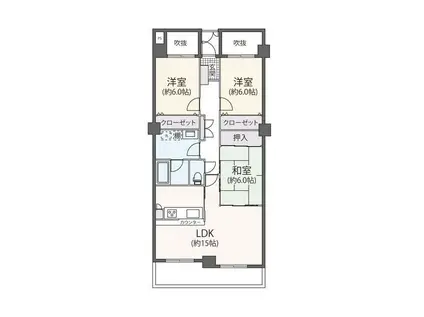 コートハウス千歳船橋(3LDK/3階)の間取り写真