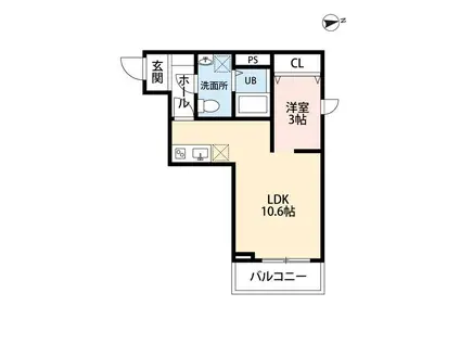 CRESCENT 台原(1LDK/2階)の間取り写真