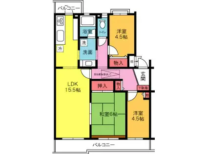 サニータウン茅ヶ崎8号棟(3LDK/4階)の間取り写真