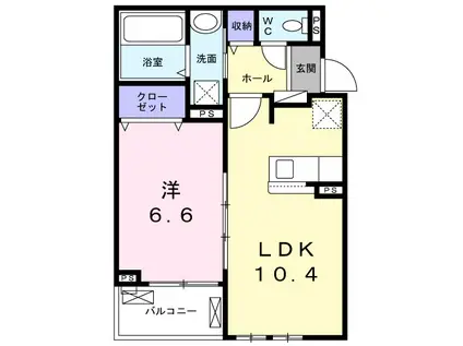 レイアフォレストIII(1LDK/2階)の間取り写真